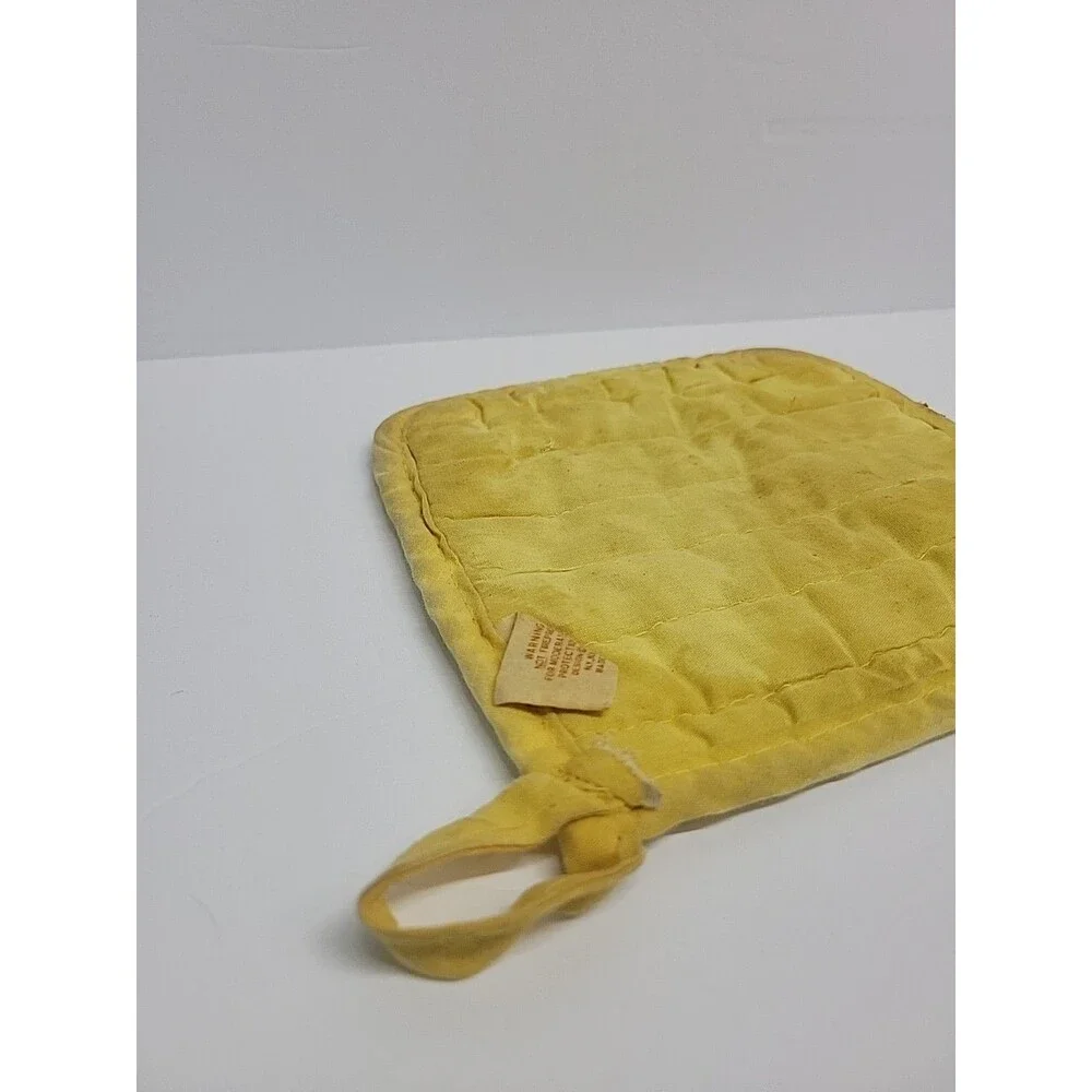 Vintage Yellow Mushroom Pot Holder Cannon Distressed USA‎
